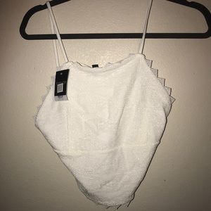 Topshop White Lace Top